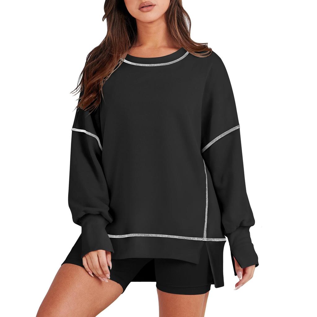 Damen Sweatshirts mit Rundhalsausschnitt, lässig, bequem, modische Outfits, Kleidung