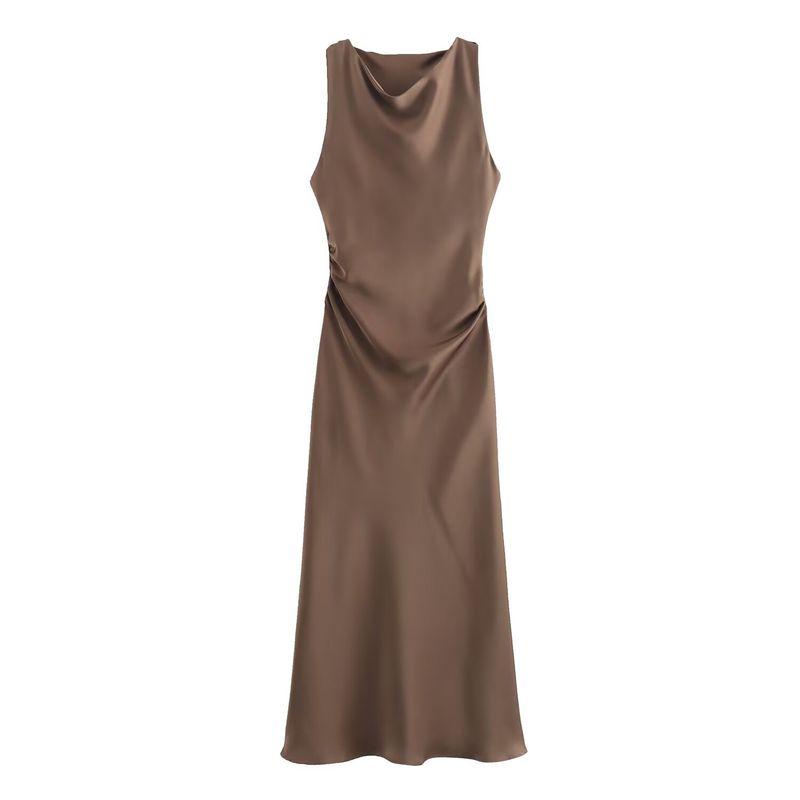 Jnleaog Spring New Arrival Women's Clothing Fashion Style Stylish Silk Satin Texture Midi Skirt Dress 8372090