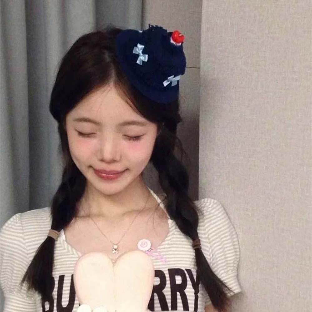 Korean Style Birthday Cake Hairpins Hat Sweet Cherry Top Hat Hair Clip  Photography