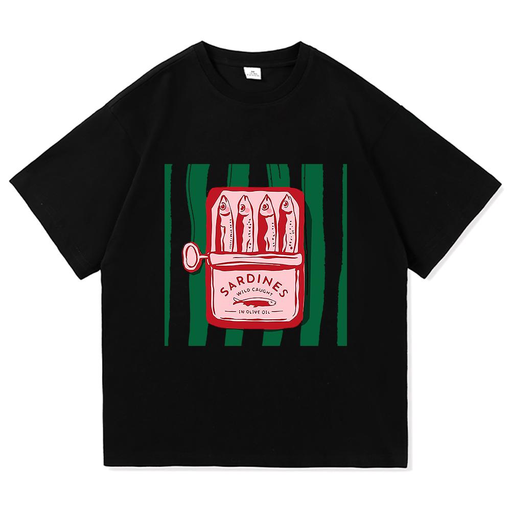 Sardine TShirt Fashion Men/women Clothing Retro Harajuku High Quality Clothes Sea Ocean Fisherman Tops Vintage Cotton TShirts