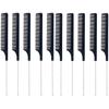 5/10pcs Pointed Tail Comb Steel Needle Comb Dense Teeth Shunfa Curly Hair Comb Home Hair Salon Hairdressing Tools