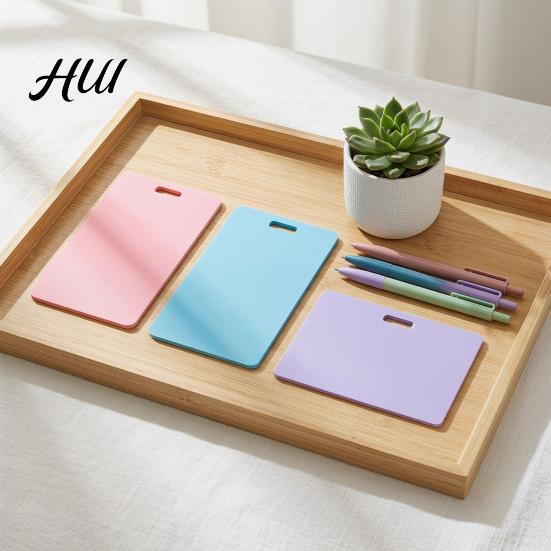 Badge Reel Memo Board 4Pcs Erasable for ID Badges Vertical Orientation Reusable Silicone Writing Pad Note with Lanyard Hole Waterproof Taking Hospital