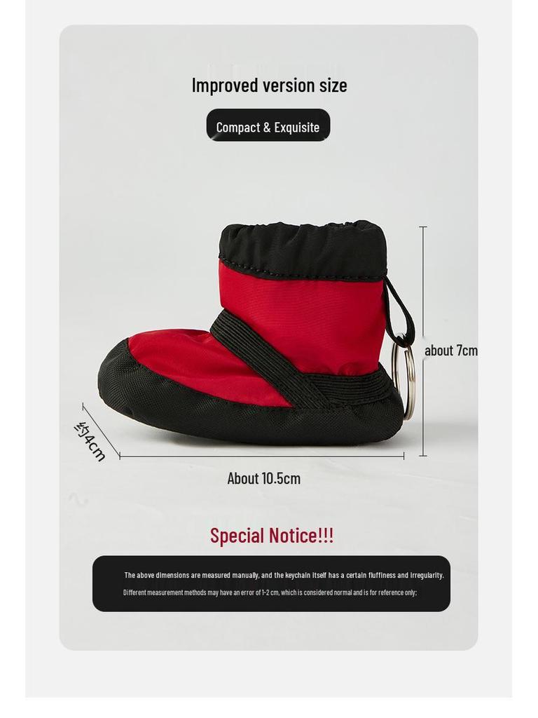 Ballet Warm Plush Keychain Dance Shoes: Women's Velvet Quilted PU Practice Shoes