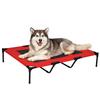 Elevated Pet Bed for Dogs and Cats, 122 x 92 x 23 cm, Mesh Area, Oxford Cloth, Red