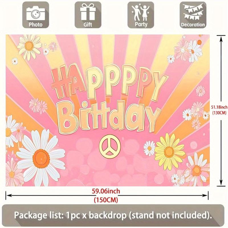 Party-Hintergrund Retro Hippie Bohemian Floral Retro Friedens-Hippie-Bohemian-Zeichen Designs Schlafsaal Fotoautomaten-Dekor Geburtstagsfeier-Dekor