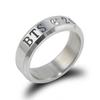 Vogue Men Titanium Steel Crystal Stone Letters Carving Finger Ring Ornaments Gift