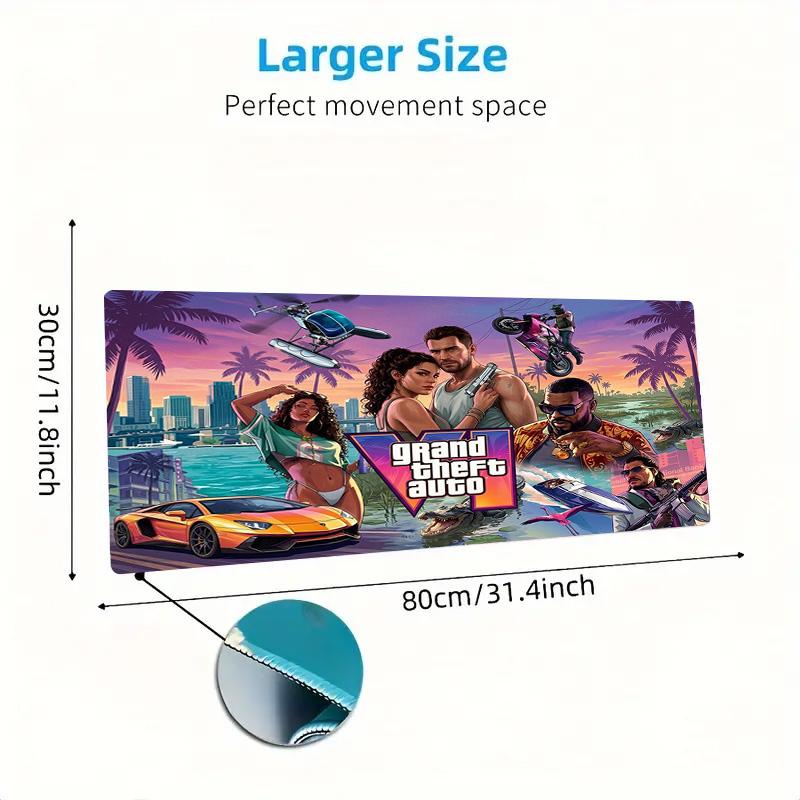 GTA Color Mouse Pad Large Gaming Table Cushion Non-slip Laptop Tablet Big Mousepad XXL Mat Mini PC Playmat With Lock Edge