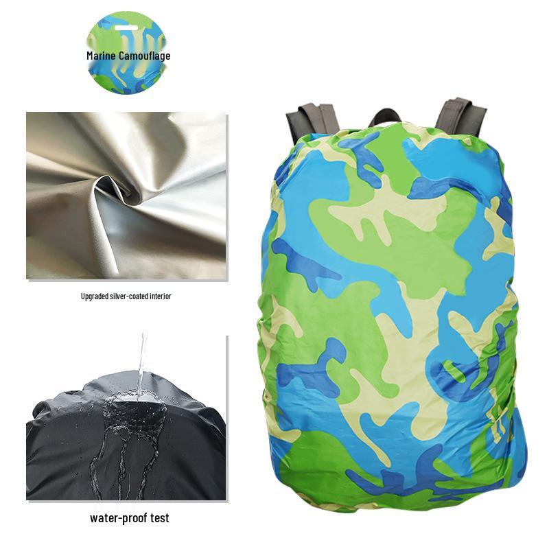Camouflage 80L Wasserdichter Digitaler Rucksack mit Regenhülle – Ideal für Wandern, Trekking, Radfahren und Schule.