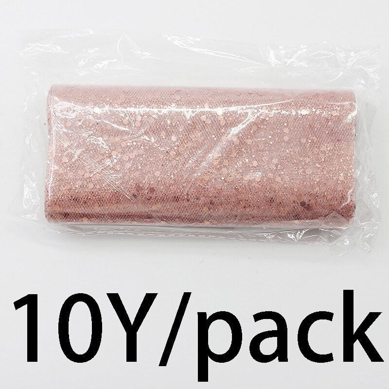 (10 yards/roll) 15cm Width Mesh Christmas Powder Fine Fragment Bouquet Packaging Festival Celebration Ribbon DIY