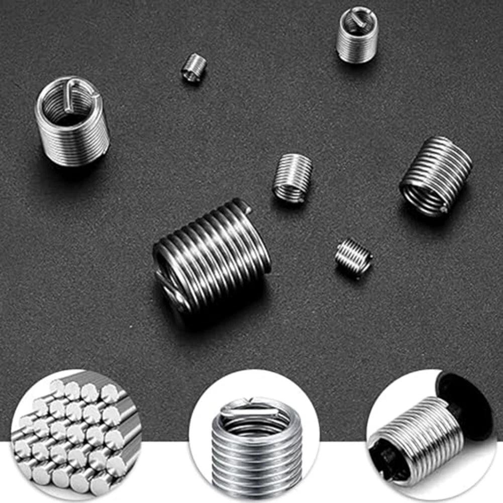 Repair Threads Easily with 60pcs Stainless Steel Helicoils for Various Sizes