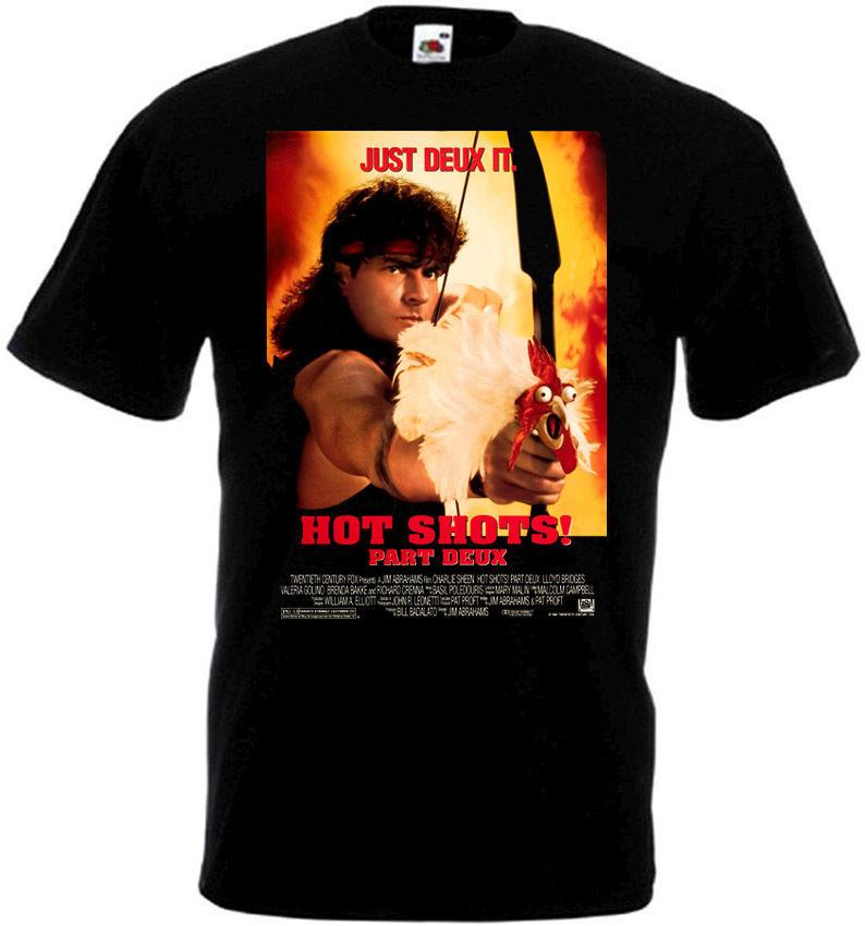 HOT SHOTS 2 ver.2 Movie Poster T-shirt Black all sizes M