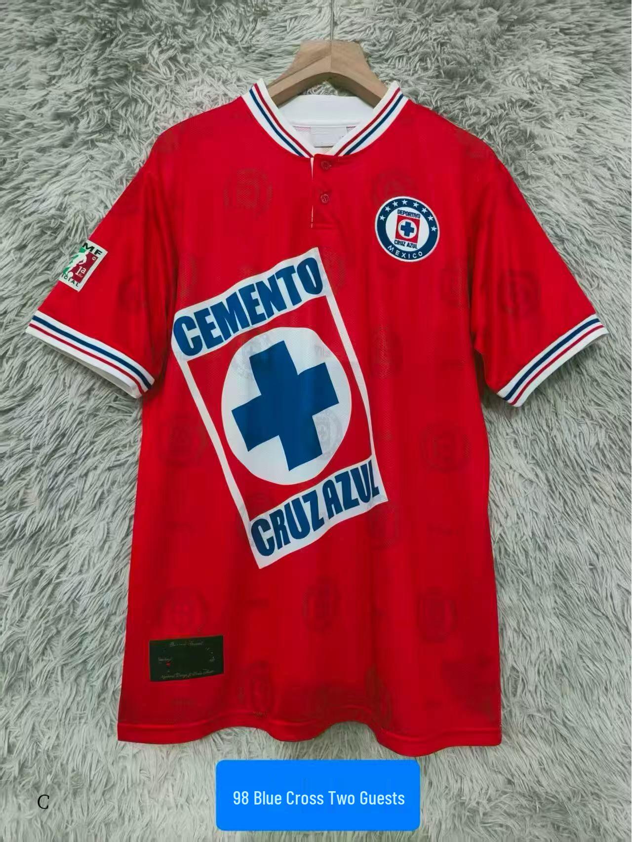 Cruz Azul 97-98 Season Retro Team Jersey - Short Sleeve Football Kit (Home & Away) L