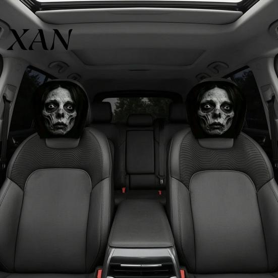 Headrest Protector Ghost Face Car Covers, Scary Seat Easy Install Cover Protector, Universal Stretchy Accessory for Most Cars