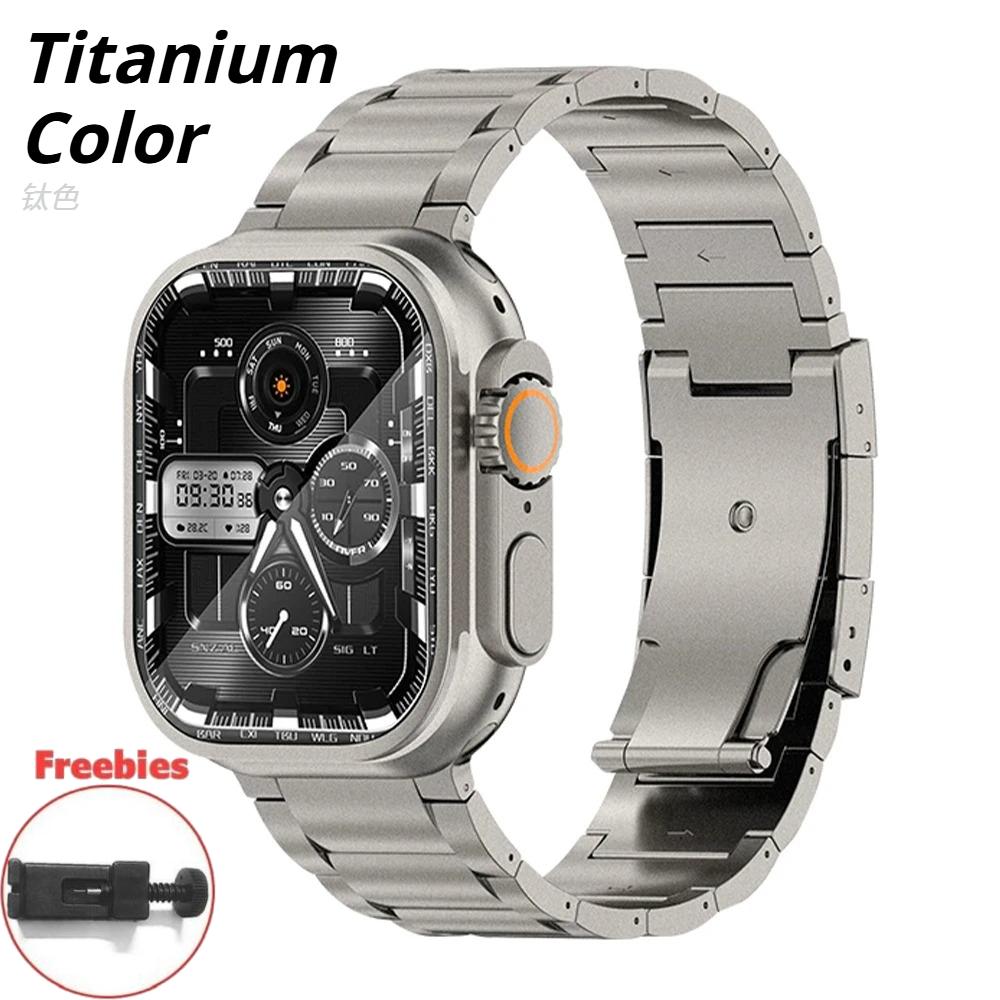 Titanium Metal Strap for Apple Watch Band Ultra 3 49mm 46mm 45mm 44mm 42mm Luxury Men Bracelet Iwatch Series 11 10 9 8 7 6 SE 5 4 41mm 40mm 38mm