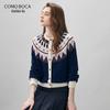 Komun Boca Women's Fair Isle 100% Wool Knitted Sweater