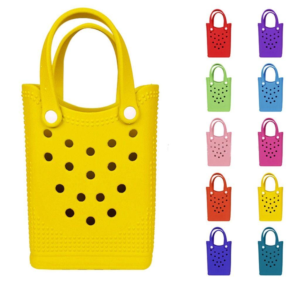 DIY Holes Beach Bag Mini Storage Bag Fashion Tote Bag Women