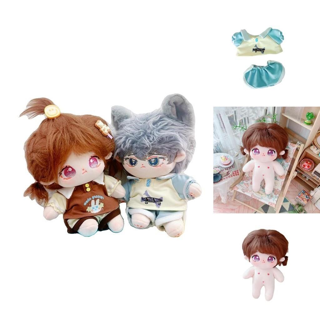 20cm Cotton Doll Plush Toy With Two Sets Of Clothes Keep Warm Shortcut Sweatshirt And Pants