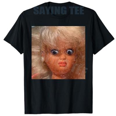 Maglietta Meme Faccia di Bambola Divertente Disgustosa Moda Donna Abbigliamento Estetico Artistico Regalo Originale Cotone Street Manica Corta Camicette