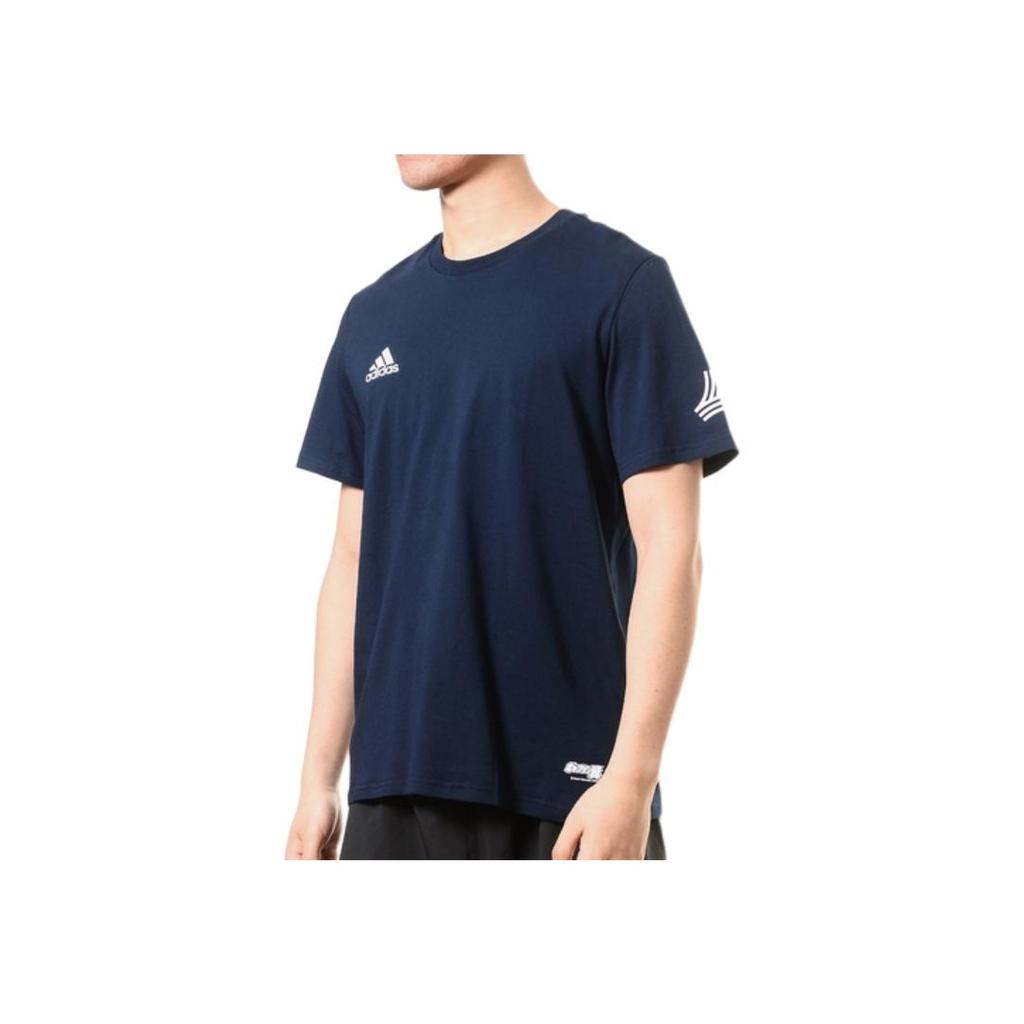 adidas Tsubasa Comfortable Breathable Round Neck Short Sleeve T-Shirt Unisex Tops Navy-Blue FJ6228