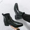 High Quality Men's High Top Mongolian Rivet Comfortable Knight Boots Autumn New Men Side Zipper Pointed Fashionable Short Boots