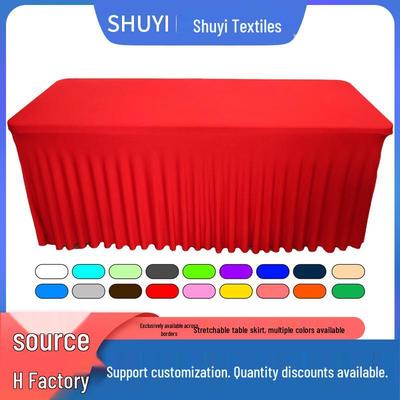 Elastischer Sonnen-Tischrock - Rechteckig im europäischen Stil, staubdicht und knitterarm für Bankette und Konferenzen