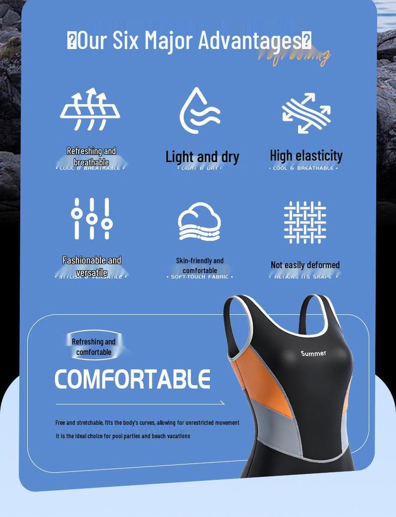 26 New Nylon Quick-Dry Adult Swimsuit: Sporty, Tummy-Control, Slimming Two-Piece Set