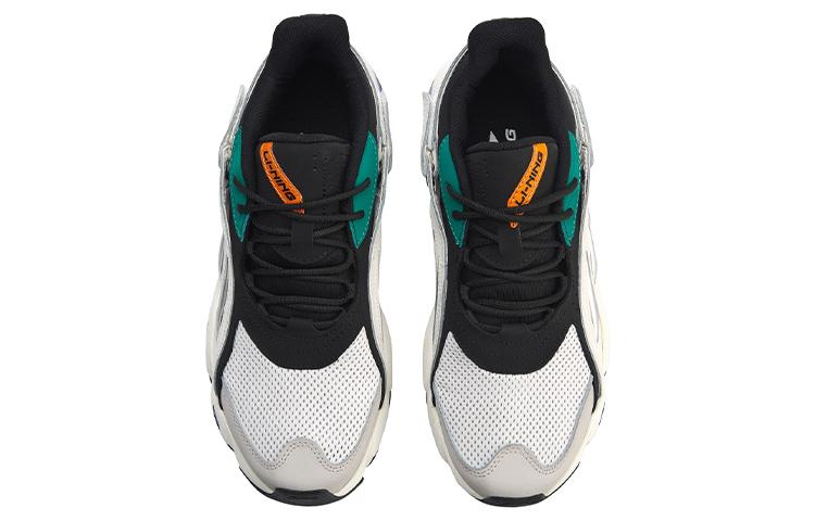Li Ning Butterfly Cushioning Slip Resistant Abrasion Resistant Low top Chunky Sneakers Gray Black AGCN225-5