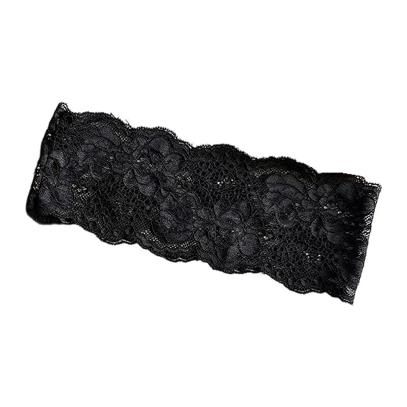 Lace Hair Band for Women, Wide Flower Headband, Elastic Hairwrap for Daily Grooming, Makeup Prep, Casual Wear, and Daily Styling