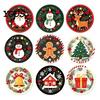 Decorative Table Protectors 9Pcs Christmas Wooden Coasters Set, Heat Resistant Cup Mats, Waterproof Round Wood Protection Mats for Home Office