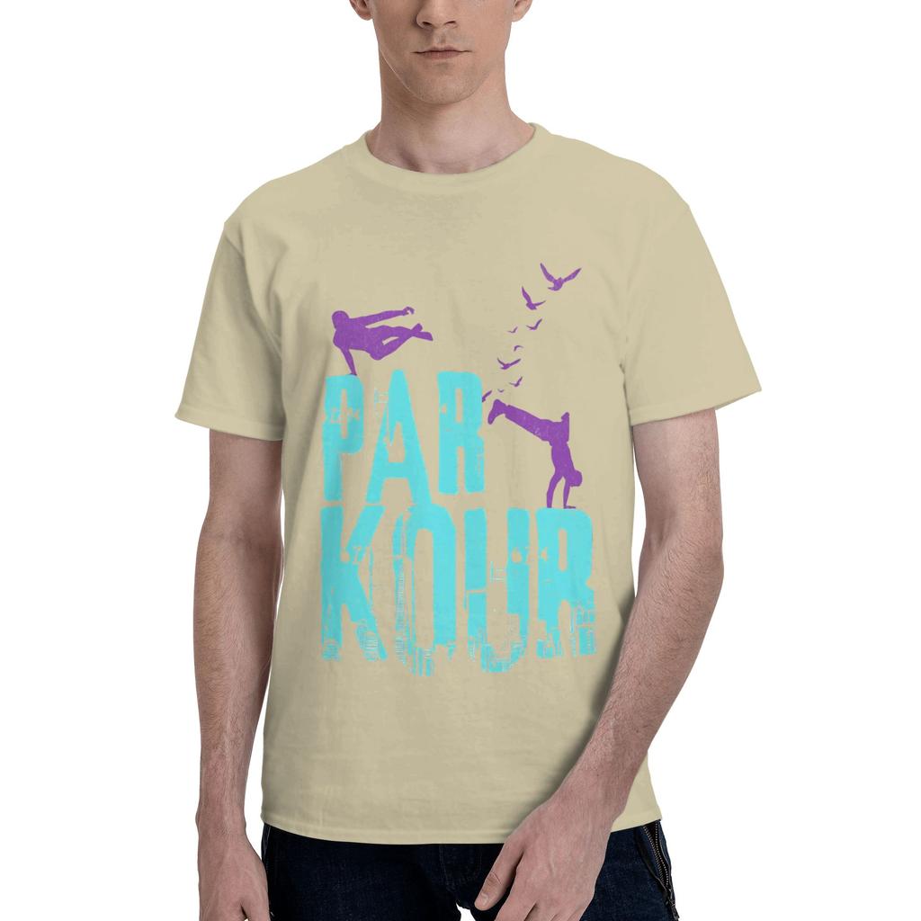 Cool Print Men T Shirt Parkour Vintage Tees Short Sleeve Round Collar Cotton Printed Clothing TShirt