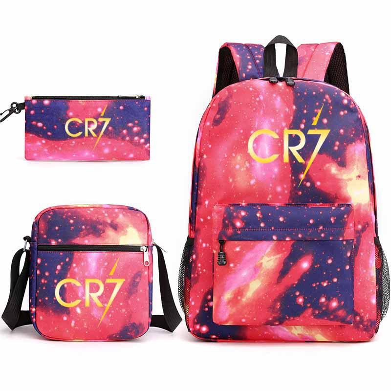 Youth Fashion Backpack Shoulder Bag Pencil Case Children'S Student School Bag 3-Piece Set