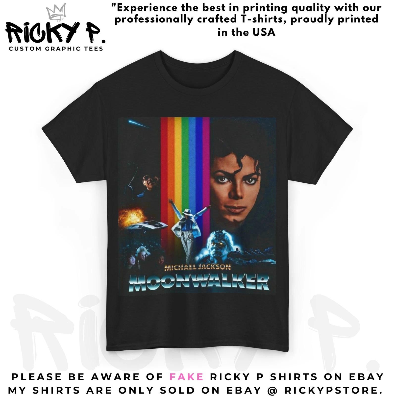 Michael Jackson Moonwalker Movie 100% Cotton T-shirt Mens Tees Top Unisex Heavy Cotton Tee S