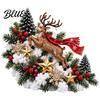 Holiday Entryway Stair Snowy Banister Decor Warm Sleigh Railing Garland Santa LED Lighted Decoration Pre-Lit