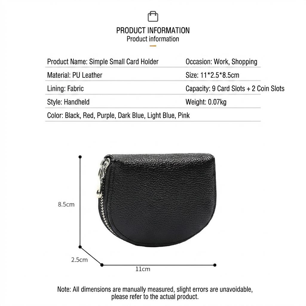 Münztaschen-Portemonnaie Anti-Diebstahl Akkordeon-Kartenhalter Ausweis-Halter Anpassbarer PU-Leder-Kartenhalter Für Einkaufen Kurze Ausflüge