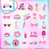 100 Small Size 4Cm Pink Mix And Match Stickers Vsco Color Mix And Match Pink Girl Graffiti Stickers