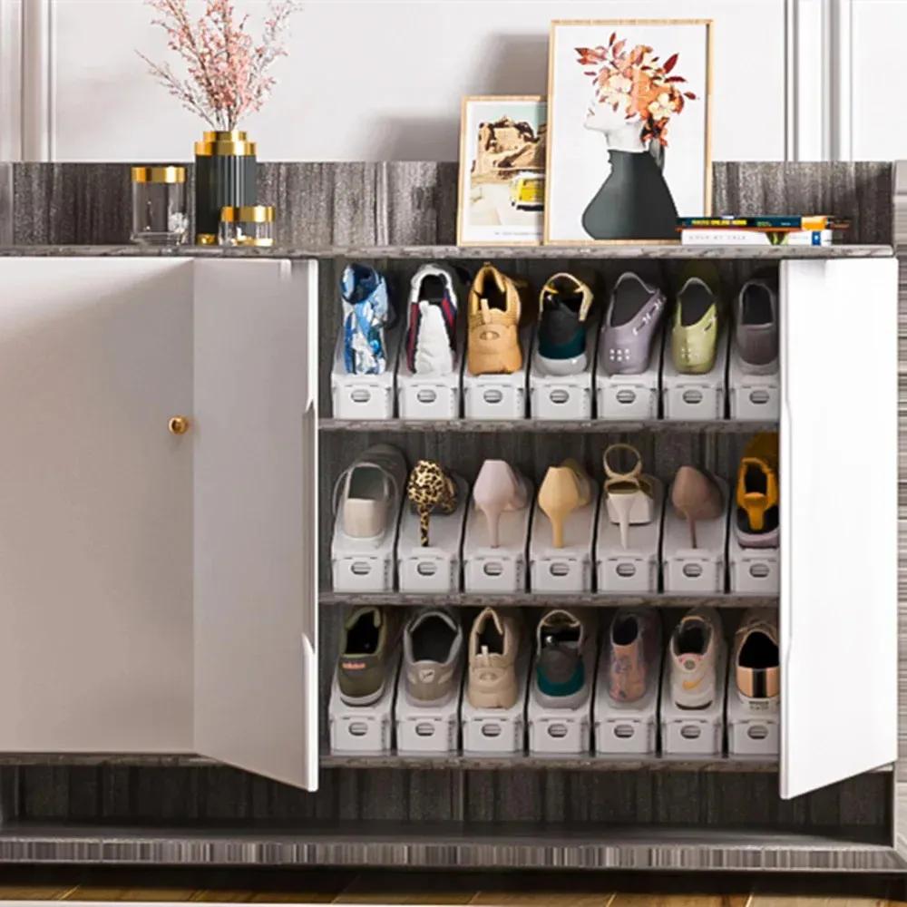 6/8/12/14Pcs Adjustable Shoe Organizer Shoe Support Rack,Space Saving Shoe-Shelf for Closet,Shoe Organizer Shoe Rack for Cabinet