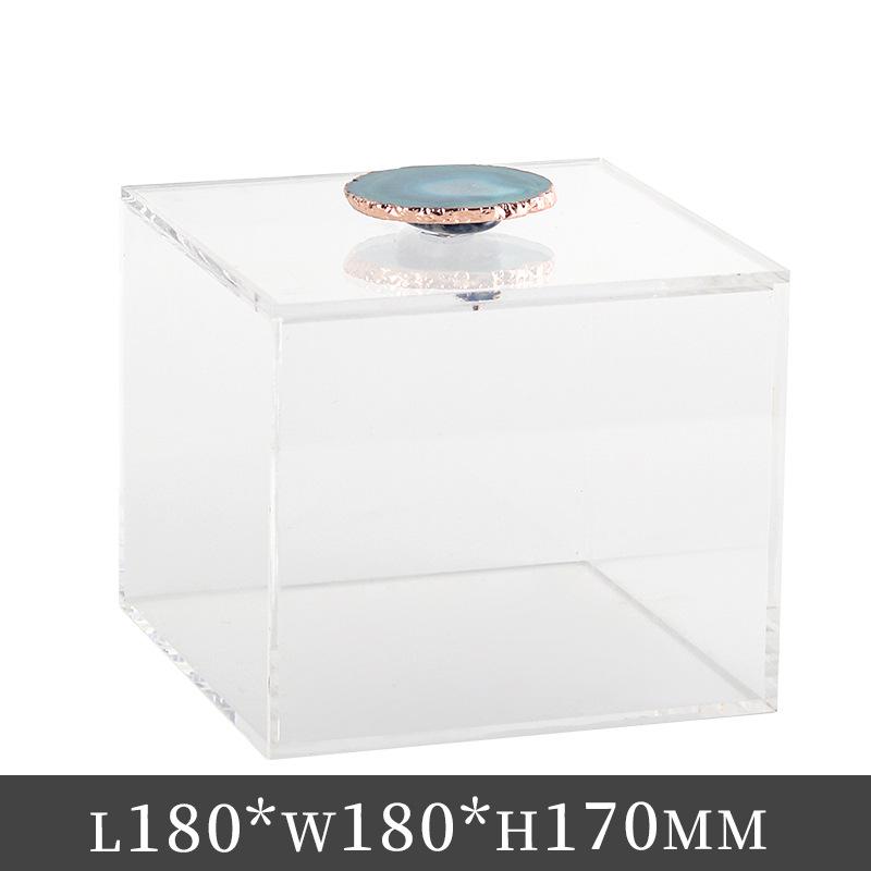 Clear Acrylic Storage Box Agate Crystal Dustproof Storage Box Transparent Display Jewelry Tank Room Decoration Accessories