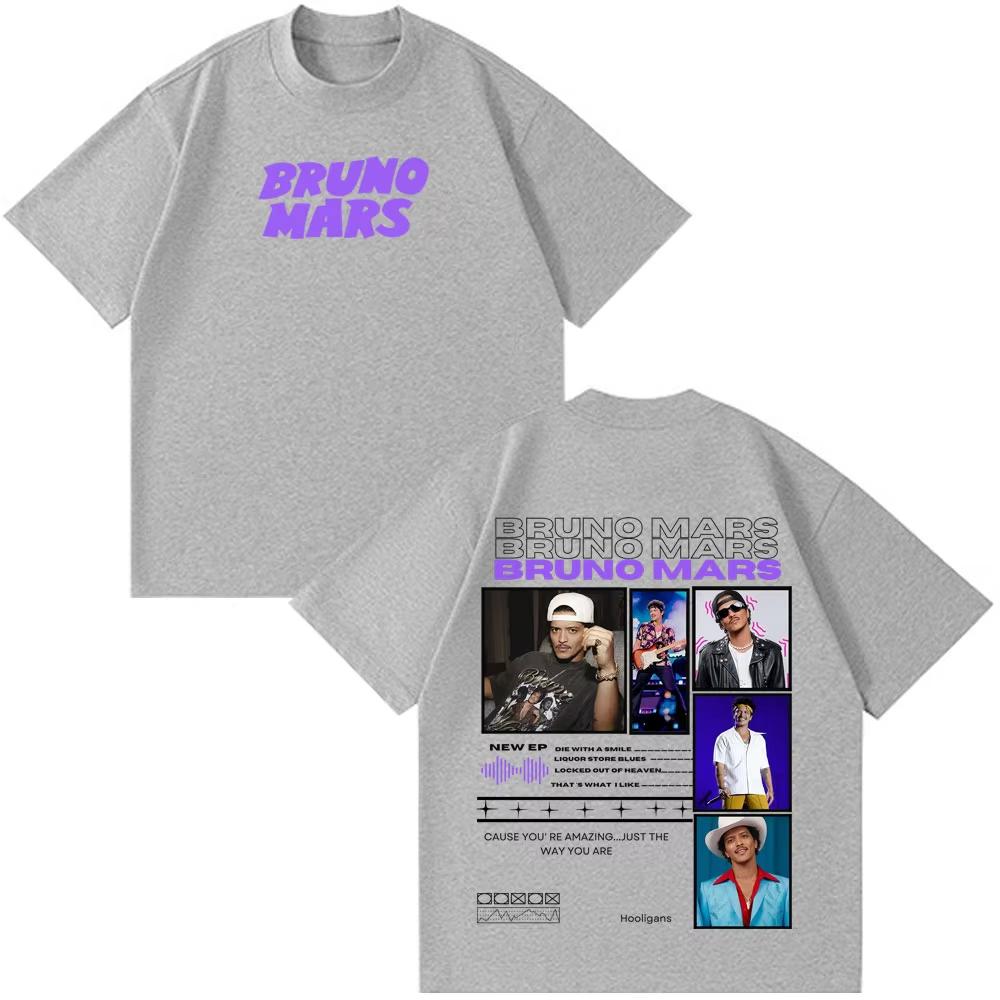 Rapper Bruno Mars Album 2026 Tour Print Tshirt Man Woman Fashion Clothing Tshirt Short Sleeve Cotton Casual Aesthetics Top