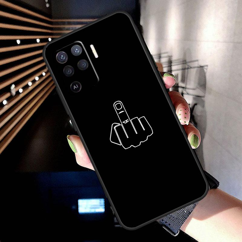 Middle Finger Case For Oppo A74 A54 A94 A80 A60 A40 A18 A38 A58 A78 A98 A96 A76 A16 A15 A17 A57 A77 A5 Pro
