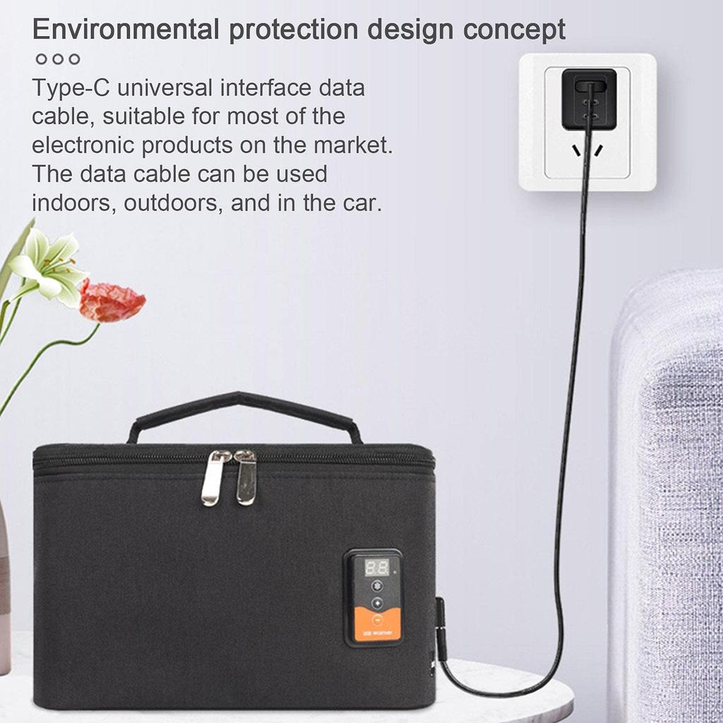 lightweight bottle warmer with USB suitable for car lunch bag lunch box and insulated lunch Features include a temperature easy and a USB Includes a