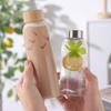 500/750/1000ml High Borosilicate Glass Cup Travel Bottle Car Portable Glass Water Bottle Sealed Beverage Bottle Juice Cup