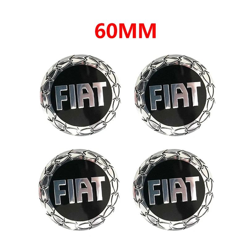 4pcs 65mm 60mm 3D logo car emblem Wheel Center Hub auto Rim refit dust-proof badge covers sticker styling accessories For FIAT