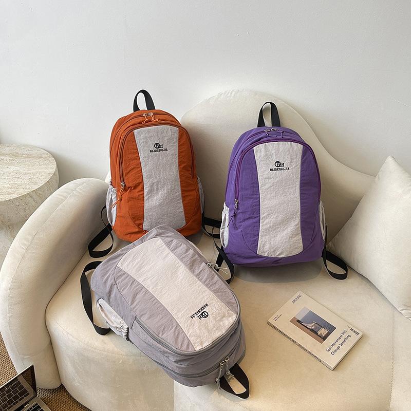 Schoolbag Mori contrasting color design backpack unisex lightweight outdoor travel mountaineering bag simple casual versatile backpack