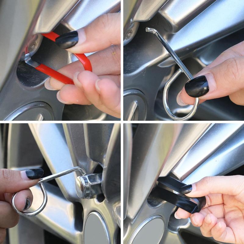 Universal Car Truck Wheel Lug Nut Center Cap Puller Tweezer Wheel Repair Tool 3pcs/set Car Tire Screw Cap Removal Tool