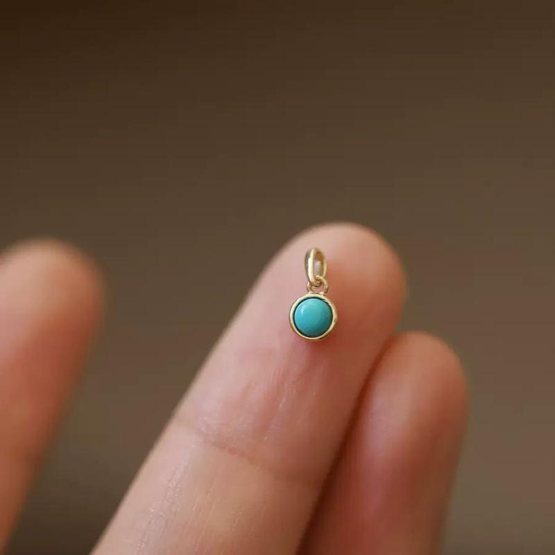 Mini tyrkysové náhrdelníky s intarzií Malý přívěsek Módní temperament Modrý řetízek na klíční kost Jednoduché šperky pro ženy