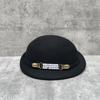 Blogger With Pink Wool Pearl Pot Hat Feminine Elegance Temperament Top Hat French Woolen Beret