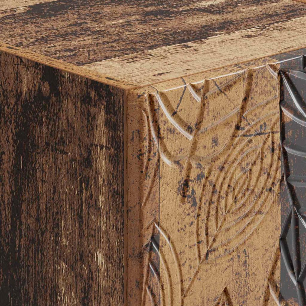 Wall Mounted Nightstand Reclaimed Wood Look 34.5 x 33 x 40 cm