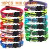10-Pack Reflective Breakaway Cat Collars with Bells & Round Ears, Durable Polyamide Material, Adjustable Safety Pet Collar Set W