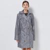 Fashion Retro Double Breasted Fitted Waist Trench Coat Raincoat Adult Women Outwear Poncho Mid Length Long Length Travel Big Belt