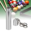 Portable Snooker Pool Cue Stick Pick Tip Shaper with Chain Metal Repair Tool AccessoriesSilver